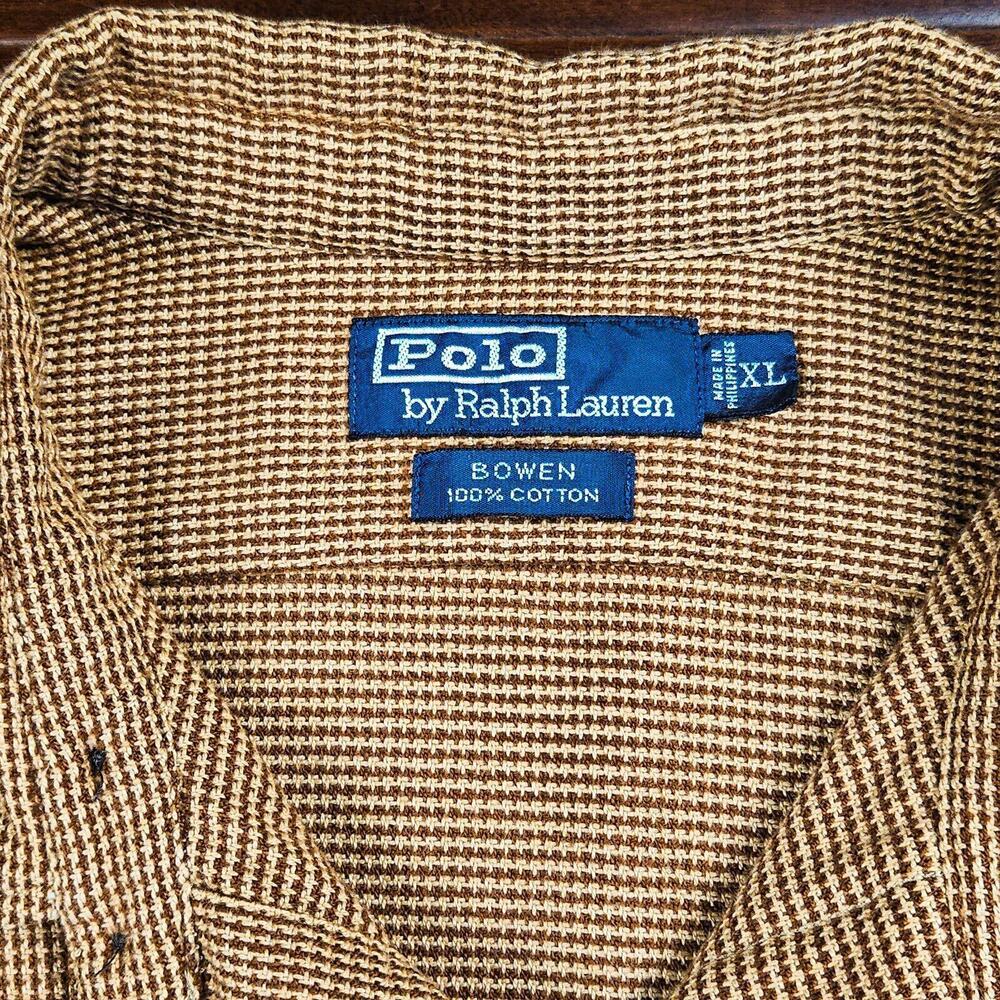Vintage Polo by Ralph Lauren Bowen Flannel Suede Elbow Patches Men's XL - Picture 4 of 10